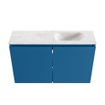 MONDIAZ TURE-DLUX Meuble toilette - 80cm - Jeans - EDEN - vasque Ostra - position droite - sans trou de robinet SW1104865