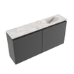 MONDIAZ TURE-DLUX Meuble toilette - 100cm - Dark Grey - EDEN - vasque Glace - position droite - 1 trou de robinet SW1103247