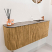 Mondiaz JOYA-DLUX 101.6cm toiletmeubel - ronding links kleur Oak - Wastafel FAYE positie Rechts 1 kraangat kleur Oza. SW1424146
