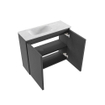 MONDIAZ TURE-DLUX Meuble toilette - 60cm - Dark Grey - EDEN - vasque Opalo - position gauche - 1 trou de robinet SW1104290