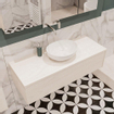 ENSEMBLE DE MEUBLE MONDIAZ LUSH - 120cm - 1 tiroir - lavabo BARCO - vasque centrale - 0 trous de robinet - sous-couche SW409661