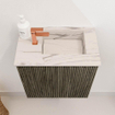 Mondiaz JOYA-DLUX 40cm toiletmeubel - kleur Shadow - Wastafel FAYE positie Rechts 1 kraangat kleur Nata. SW1424936
