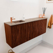 Mondiaz JOYA-DLUX 111.6cm meuble de salle de bains - arrondi droit couleur Ruby - Vasque FAYE position Gauche 1 trou de robinet couleur Arena. SW1425310