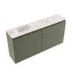 MONDIAZ TURE-DLUX Meuble toilette - 100cm - Army - EDEN - vasque Frappe - position gauche - sans trou de robinet SW1102638