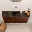 Mondiaz JOYA-DLUX 93.2cm toiletmeubel - ronding links en rechts kleur Ruby - Wastafel FAYE positie Midden Zonder kraangat kleur Lava. SW1423674