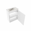 MONDIAZ TURE-DLUX Meuble toilette - 40cm - Talc - EDEN - vasque Ostra - position gauche - 1 trou de robinet SW1104650