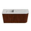 Mondiaz JOYA-DLUX 81.6cm toiletmeubel - ronding rechts kleur Ruby - Wastafel FAYE positie Links 1 kraangat kleur Opalo. SW1423738