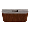 Mondiaz JOYA-DLUX Meuble de toilette 93,2cm - arrondis gauche et droite couleur Ruby - Vasque FAYE position Milieu Sans trou de robinet couleur Oza SW1425555