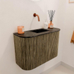 Mondiaz JOYA-DLUX 63.2cm toiletmeubel - ronding links en rechts kleur Dusk - Wastafel FAYE positie Midden Zonder kraangat kleur Lava. SW1423282
