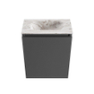 MONDIAZ TURE-DLUX Meuble toilette - 40cm - Dark Grey - EDEN - vasque Glace - position centrale - sans trou de robinet SW1103200