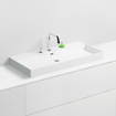 Clou Wash Me wastafel 90x42x8cm zonder plug Keramiek Wit SW440840