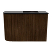Mondiaz JOYA 61.6cm toiletmeubel - ronding links kleur Walnut - Wastafel FAYE positie Rechts Zonder kraangat kleur Urban. SW1421375