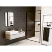 Riho Grid porte pivotante 100x200cm profil noir et verre clair SW679994