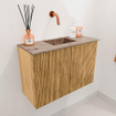 Mondiaz JOYA-DLUX 60cm toiletmeubel - kleur Oak - Wastafel FAYE positie Midden Zonder kraangat kleur Arena. SW1423847