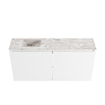 MONDIAZ TURE-DLUX Meuble de toilette 100cm Talc. EDEN lavabo Glace position gauche. Sans trou de robinet. SW1103099
