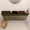 Mondiaz JOYA Meuble de salle de bains - 113,2cm - arrondis gauche et droite couleur Dusk - Vasque FAYE position Milieu 1 trou de robinet couleur Urban SW1421689