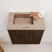 Mondiaz JOYA-DLUX Meuble de toilette 40cm - couleur Walnut - Lavabo FAYE position Gauche 1 trou de robinet couleur Arena. SW1424316