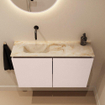 MONDIAZ TURE-DLUX Meuble WC 80 cm Rosee. EDEN lavabo Frappe position gauche. Sans trou de robinet. SW1102939
