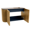 Mondiaz JOYA-DLUX 71.6cm meuble de toilette - arrondi gauche couleur Chêne - Vasque FAYE position Droite Sans trou de robinet couleur Saba. SW1424189