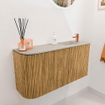 Mondiaz JOYA-DLUX 81.6cm toiletmeubel - ronding links kleur Oak - Wastafel FAYE positie Rechts 1 kraangat kleur Opalo. SW1422151