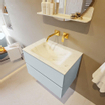 Mondiaz VICA-DLUX ensemble de meuble de salle de bain - 70cm - meuble sous-vasque argile - 2 tiroirs - lavabo encastré nuage milieu - sans trous de robinet - version haute 60cm - opalo SW1086517