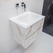 ENSEMBLE DE MEUBLE MONDIAZ VICA - 60cm - 2 tiroirs - lavabo Cloud au centre - 0 trous de robinet - solid surface marbre Carrara SW410276