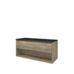 Proline top ensemble de meubles bas 120x46x54cm meuble avec étagère chêne brut et plaque de recouvrement pierre bleue pierre bleue SW657216
