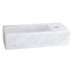 Differnz Helios Kit lave-mains - 37.5x18.5x9.5cm - Rectangulaire - 1 trou de robinet - Robinet chromé courbé - poignée croix - Pierre minérale Marbre SW333563