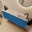 MONDIAZ TURE-DLUX Meuble toilette - 120cm - Jeans - EDEN - vasque Glace - position droite - 1 trou de robinet SW1103323