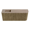 Mondiaz JOYA-DLUX 101.6cm meuble de salle de bains - arrondi droit couleur Dusk - Vasque FAYE position Gauche Sans trou de robinet couleur Saba. SW1426096