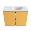 MONDIAZ TURE-DLUX meuble WC 60cm Ocher. EDEN lavabo Ostra position droite. Sans trou de robinet. SW1104985