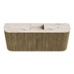 Mondiaz JOYA-DLUX Meuble de salle de bains 103.2cm - arrondis gauche et droite couleur Dusk - Vasque FAYE position Milieu Sans trou de robinet couleur Nata SW1425948