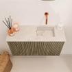 Mondiaz JOYA-DLUX 70cm meuble de toilette - couleur Dusk - Vasque FAYE position Droite Sans trou de robinet couleur Frappe. SW1423078