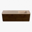 Mondiaz CIRO-DLUX Badkamermeubelset - 160x45x50cm - Solid surface wastafel Saba - 1 wasbak Rechts - zonder kraangaten - 4 lades - Walnut SW1530727