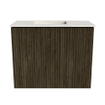 Mondiaz JOYA-DLUX Meuble de toilette 50cm - couleur Shadow - Vasque FAYE position Gauche Sans trou de robinet couleur Ostra. SW1422989
