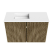 Mondiaz JOYA 60cm toiletmeubel - kleur Dusk - Wastafel FAYE positie Links 1 kraangat kleur Talc. SW1421558