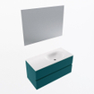 Mondiaz VICA ensemble de meuble de salle de bain - 100cm - meuble sous-vasque smag - 2 tiroirs - lavabo moon droite - 1 trou de robinet - couleur talc - miroir LED - version XL 60cm de haut SW1091261