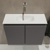 MONDIAZ TURE Kit lave-mains - 60x23x50cm - 0 trous de robinet - 2 portes - gris foncé mat - Lavabo centré - Acrylique Blanc SW474925
