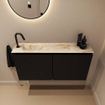 MONDIAZ TURE-DLUX Meuble WC 100 cm Urban. EDEN lavabo Frappe position gauche. Avec 1 trou de robinet. SW1102623