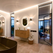 Mondiaz CIRO-DLUX Ensemble de meubles de salle de bains - 110x45x50cm - lavabo solid surface Sombra - 1 vasque à droite - 1 trou de robinet - 2 tiroirs - chêne SW1531226