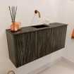 Mondiaz JOYA-DLUX 90cm meuble de salle de bains - couleur Shadow - Vasque FAYE position Milieu Sans trou de robinet couleur Lava. SW1422829