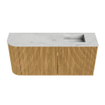 Mondiaz JOYA-DLUX 91.6cm toiletmeubel - ronding links kleur Oak - Wastafel FAYE positie Rechts 1 kraangat kleur Opalo. SW1422195