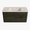 Mondiaz CIRO-DLUX Badkamermeubelset - 100x45x50cm - Solid surface wastafel Nata - 1 wasbak Midden - 1 kraangat - 2 lades - Shadow SW1532575