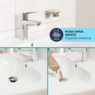 GROHE Swift QuickFix Ensemble de robinet - s-size - avec bonde push open - chrome SW1109189