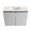 MONDIAZ TURE-DLUX Meuble toilette - 60cm - Plata - EDEN - vasque Frappe - position centrale - sans trou de robinet SW1102958