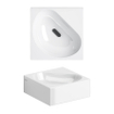Clou Flush 5 Lave mains d’angle sans trou pour robinetterie avec bonde 27x10x27cm Blanc céramique SW9334