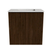 Mondiaz JOYA-DLUX Meuble de toilette 40cm - couleur Walnut - Vasque FAYE position Milieu Sans trou de robinet couleur Glace. SW1422357