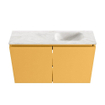 MONDIAZ TURE-DLUX meuble WC 80cm Ocher. EDEN lavabo Ostra position droite. Sans trou de robinet. SW1104948