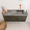 Mondiaz JOYA-DLUX 81.6cm toiletmeubel - ronding links kleur Shadow - Wastafel FAYE positie Rechts Zonder kraangat kleur Sombra. SW1425230
