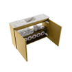 MONDIAZ TURE-DLUX Meuble toilette - 80cm - Oro - EDEN - vasque Glace - position centrale - 1 trou de robinet SW1103412